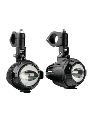 Lampa - Προβολείς Ομίχλης Moto FOG-X2 12V 30W 2100lm 6000-6500K Φ71mm 1 LED Αδιάβροχοι IP68 με Καλωδίωση και Βάσεις Φ38-39mm - Σετ 2 Τεμ. (9158.2-LM)