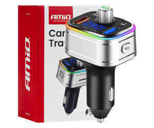Amio - FM Transmitter Αυτοκινήτου 12/24V με 1xUSB Type-C και Υποδοχή microSD - 1 τεμ. (04652/AM)