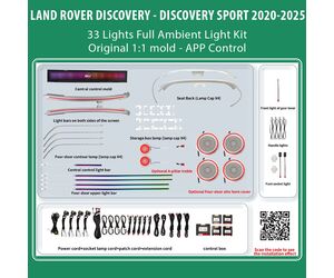 DiQ AMBIENT LAND ROVER DISCOVERY LRDS19FK (Digital iQ Ambient Light for LAND ROVER DISCOVERY - DISCOVERY SPORT mod. 2020-2025 with 33 Lights, Full Kit)