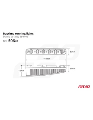 Amio – Φώτα Ημέρας DRL LED 12/24V 1000Lm για Αυξημένη Ορατότητα & Ασφάλεια σε Αυτοκίνητο & Φορτηγό – Σετ 2 Τεμ. (01522/AM)