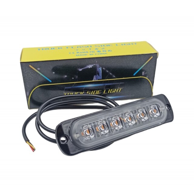 ΠΛΕΥΡΙΚΑ ΦΩΤΑ ΟΓΚΟΥ ΠΟΡΤΟΚΑΛΙ 6LEDS JN-20721