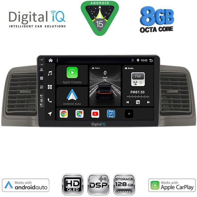DIGITAL IQ BXF 7712GR_CPAA (9inc) MULTIMEDIA TABLET for TOYOTA COROLLA mod. 2001-2006 (GREY)