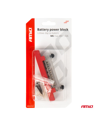 Amio - ΜΠΑΡΑ ΚΑΛΩΔΙΩΝ / ΤΕΡΜΑΤΙΚΟ 6 ΘΕΣΕΩΝ max 48V​ ΚΟΚΚΙΝΟ - 1 Τεμ. (03810/AM)