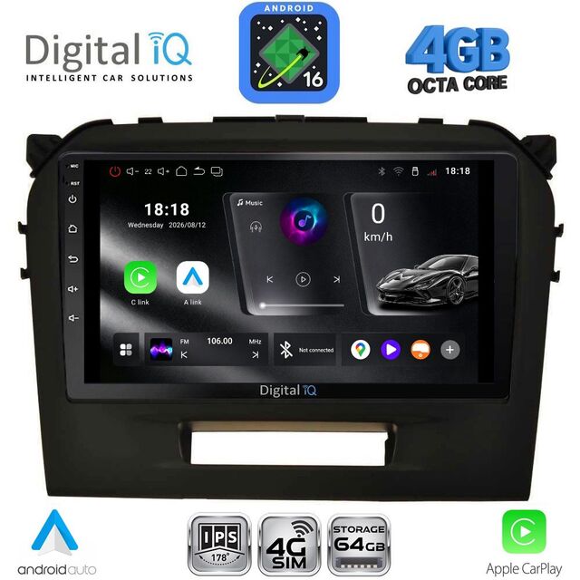 DIGITAL IQ RTG 6697BL_CPA (9inc) MULTIMEDIA TABLET for SUZUKI VITARA mod. 2016-2022 (BLACK)