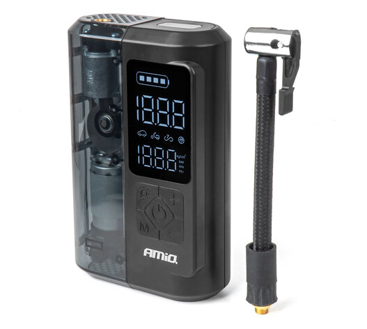 Amio - ΚΟΜΠΡΕΣΕΡ ΑΕΡΑ ΕΠΑΝΑΦΟΡΤΙΖΟΜΕΝΟ 12V & USB-C 10BAR 150PSI 20L/MIN 40W 1ΤΕΜ. (04378/AM)