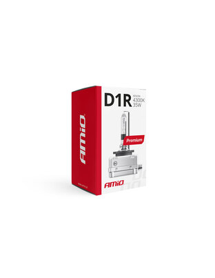 Amio - Λάμπα Xenon D1R 4300K 35W 12V Premium για αντικατάσταση εργοστασιακών και aftermarket xenon με φυσικό φωτισμό και σταθερή απόδοση με ενσωματωμένο igniter - 1 Τεμ. (01966/AM)
