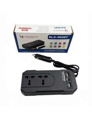 INVERTER ΑΥΤΟΚΙΝΗΤΟΥ 150W ΑΠΟ 12/24V DC ΣΕ 220V AC ΜΕ 2xUSB & TYPE-C RLG-0506T
