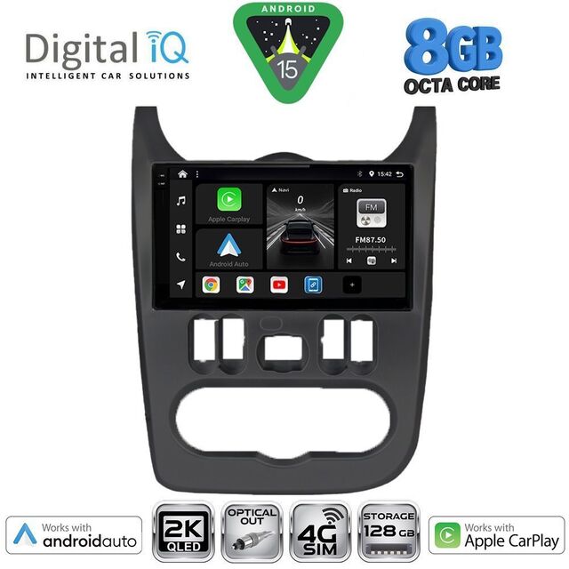 DIGITAL IQ BXK 20101BL_CPAA (9inc) MULTIMEDIA TABLET for DACIA DUSTER – LOGAN – SANDERO mod. 2006-2012 (BLACK)