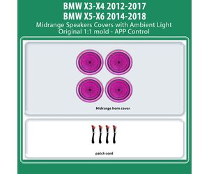 DIQ AMBIENT BMW X BMPJ06 MIDRANGE COVERS (Digital iQ Ambient Light for BMW X3 - X4 -X5 - X6 mod. 2012-2018, Midrange Speakers Covers)