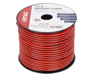 Amio - Δίδυμο Καλώδιο Ηχείων CCA 2×1mm² 100m - 1 τεμ. (04458/AM)