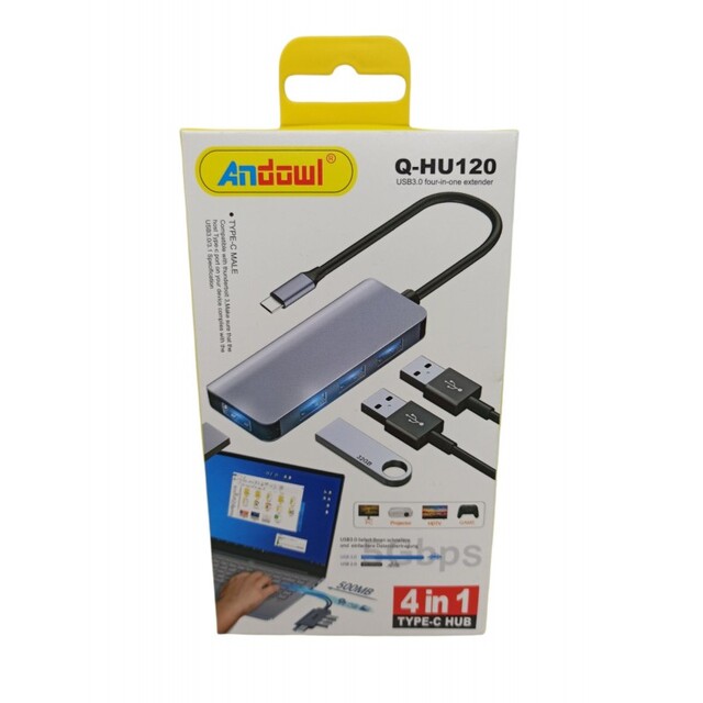 USB HUB ΓΙΑ TYPE-C 4ΣΕ1 ANDOWL Q-HU120