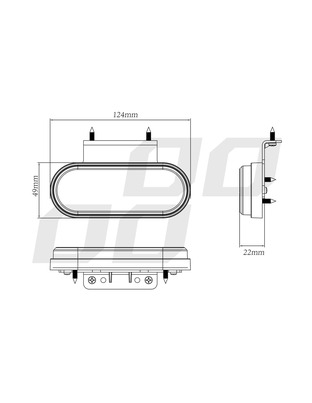 Amio - ΦΩΣ ΟΓΚΟΥ ΦΟΡΤΗΓΟΥ LED ΠΟΡΤΟΚΑΛΙ ΟΒΑΛ 10-30V 124x49x22mm ΑΔΙΑΒΡΟΧΟ OM-01-O 1ΤΕΜ. (02374/AM)