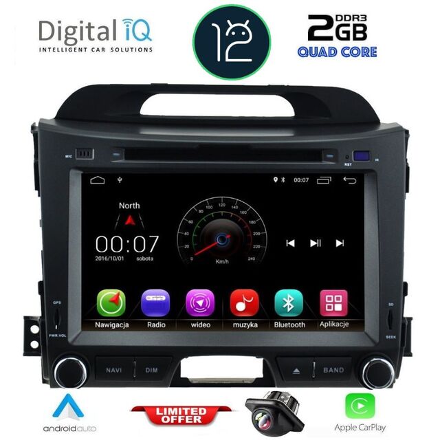 DIGITAL IQ X374M_CPA (8'' DVD) MULTIMEDIA SYSTEM for KIA SPORTAGE mod. 2010-2015