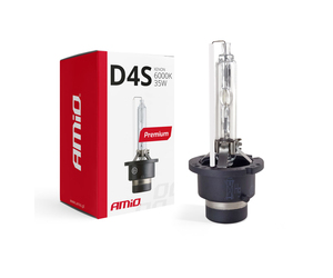 Amio - Λάμπα Xenon D4S 6000K 35W 12V Premium για αντικατάσταση εργοστασιακών και aftermarket xenon με καθαρό λευκό φωτισμό και σταθερή απόδοση χωρίς τροποποιήσεις - 1 Τεμ. (01981/AM)