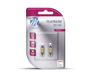 ΛΑΜΠΑΚΙΑ ΠΛΑΦΟΝΙΕΡΑΣ C5W 12V SV8.5 2,2W 450lm 36mm 9xSMD5630 LED CAN-BUS ΘΕΡΜΟ ΛΕΥΚΟ ΦΩΣ m-TECH - 2 ΤΕΜ.