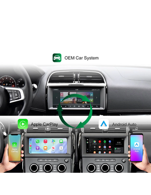 DIGITAL IQ LR 522F CPA (WIRELESS CARPLAY / ANDROID AUTO BOX with 2 CAMERA IN for JAGUAR - LAND ROVER mod. 2016-2019 with HARMAN 10.25" Screen)