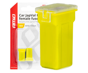 Amio - ΑΣΦΑΛΕΙΕΣ JapVal PAL ΜΙΝΙ 17mm ΘΗΛΥΚΕΣ 60A ΣΕ ΚΙΤΡΙΝΟ ΧΡΩΜΑ - 2 Τεμ. (03447/AM)
