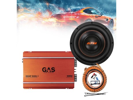 GAS-1CHPACK8 Πλήρες ηχοσύστημα μπάσου 8” Gas Audio και δώρο kit καλωδίωσης