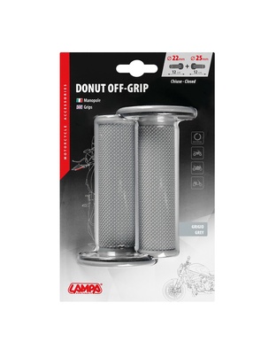 ΧΕΡΟΥΛΙΑ MOTO DONUT OFF-ROAD ΓΚΡΙ/ΓΚΡΙ 22MM+25MM 12CM 2ΤΕΜ