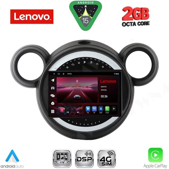 LENOVO LVF 5065_CPA (9inc) MULTIMEDIA TABLET for MINI COUNTRYMAN (R60) mod. 2010-2016 - PACEMAN (R61) mod. 2013-2016