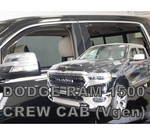 ΑΝΕΜΟΘΡΑΥΣΤΕΣ ΓΙΑ DODGE RAM 1500 CREW CAB (ΔΙΠΛΟΚΑΜΠΙΝΟ) 4D 2019+ ΣΕΤ ΑΥΤΟΚΙΝΗΤΟΥ ΑΠΟ ΕΥΚΑΜΠΤΟ ΦΙΜΕ ΠΛΑΣΤΙΚΟ HEKO - 4 ΤΕΜ.
