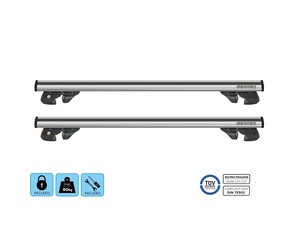ΜΠΑΡΕΣ ΟΡΟΦΗΣ ΑΛΟΥΜΙΝΙΟΥ JACKSON SILVER 120 cm ΣΕ ΑΣΗΜΙ ΧΡΩΜΑ ΓΙΑ ΟΡΟΦΗ ΜΕ RAISED RAILS MENABO - 2 ΤΕΜ.