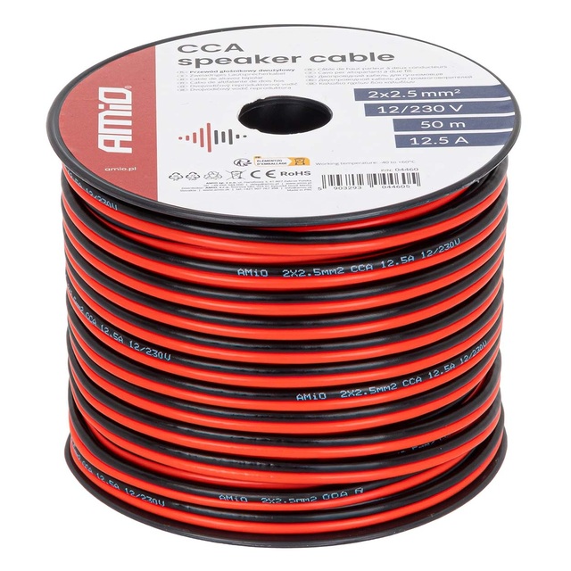 Amio - Δίδυμο Καλώδιο CCA 2×2,5mm² 50m - 1 τεμ. (04460/AM)