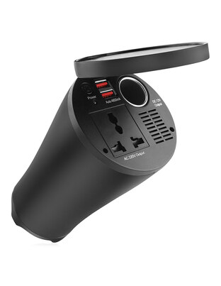 Amio - INVERTER ΠΟΤΗΡΟΘΗΚΗΣ 12>230V max150W-peak300W ΜΕ 2 USB 4800mA ΚΑΙ ΑΝΤΑΠΤΟΡΑ ΑΝΑΠΤΗΡΑ 12V - 1 τεμ. (02469/AM)