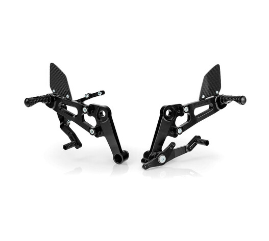 Lampa Ρυθμιζόμενα Μαρσπιέ (Rearsets) Μοτοσικλέτας - Μαύρο Χρώμα 16 Θέσεων  Paraxite 2τεμ (L.PRS001N)