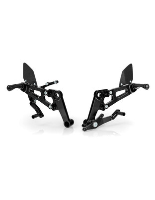 Lampa Ρυθμιζόμενα Μαρσπιέ (Rearsets) Μοτοσικλέτας - Μαύρο Χρώμα 16 Θέσεων  Paraxite 2τεμ (L.PRS001N)