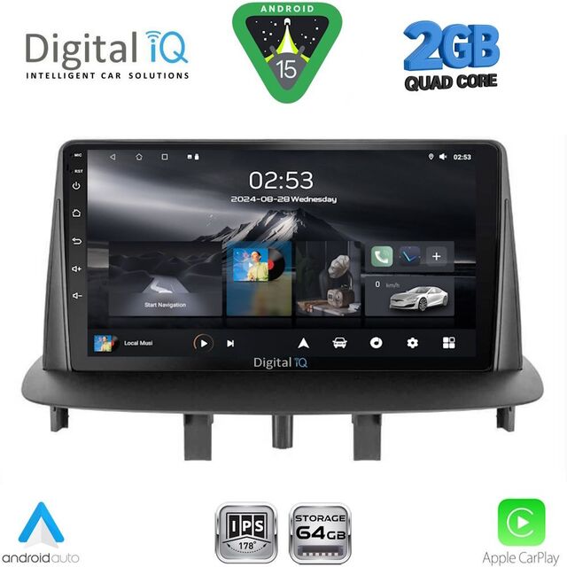 DIGITAL IQ RSD 1556_CPA (9inc) MULTIMEDIA TABLET for RENAULT MEGANE 3 mod. 2009-2016