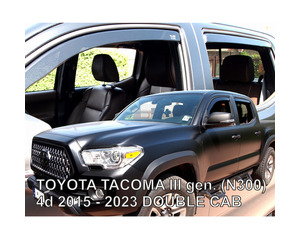 ΑΝΕΜΟΘΡΑΥΣΤΕΣ ΓΙΑ TOYOTA TACOMA N300 4D DOUBLE CAB 2015-2023 ΣΕΤ ΑΥΤΟΚΙΝΗΤΟΥ ΑΠΟ ΕΥΚΑΜΠΤΟ ΦΙΜΕ ΠΛΑΣΤΙΚΟ HEKO - 4 ΤΕΜ
