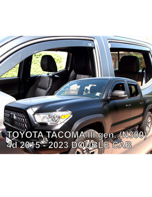 ΑΝΕΜΟΘΡΑΥΣΤΕΣ ΓΙΑ TOYOTA TACOMA N300 4D DOUBLE CAB 2015-2023 ΣΕΤ ΑΥΤΟΚΙΝΗΤΟΥ ΑΠΟ ΕΥΚΑΜΠΤΟ ΦΙΜΕ ΠΛΑΣΤΙΚΟ HEKO - 4 ΤΕΜ
