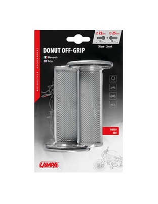 ΧΕΡΟΥΛΙΑ MOTO DONUT OFF-ROAD ΓΚΡΙ/ΚΟΚΚΙΝΑ 22MM+25MM 12CM 2ΤΕΜ