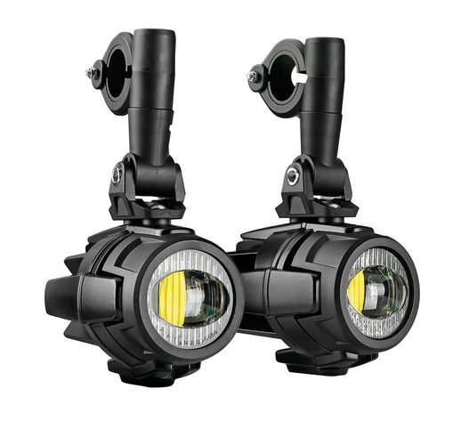 Lampa - Προβολείς Ομίχλης Moto FOG-X1 12V 20W 2123lm 6000-6500K Φ76mm 4 LED Αδιάβροχοι IP68 με Καλωδίωση και Βάσεις Φ24-26mm - Σετ 2 Τεμ. (9158.1-LM)