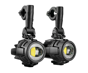 Lampa - Προβολείς Ομίχλης Moto FOG-X1 12V 20W 2123lm 6000-6500K Φ76mm 4 LED Αδιάβροχοι IP68 με Καλωδίωση και Βάσεις Φ24-26mm - Σετ 2 Τεμ. (9158.1-LM)