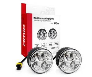 Amio – Στρογγυλά Φώτα Ημέρας DRL LED 12/24V 800Lm για Αυξημένη Ορατότητα & Ασφάλεια σε Αυτοκίνητο & Φορτηγό – Σετ 2 Τεμ. (01524/AM)