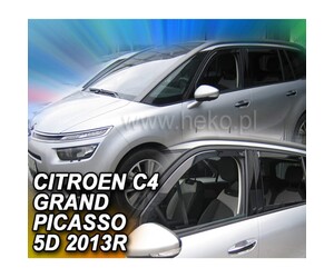 ΑΝΕΜΟΘΡΑΥΣΤΕΣ ΓΙΑ CITROEN C4 GRAND PICASSO SPACE TOURER MK2 5D 2013+ ΣΕΤ ΑΥΤΟΚΙΝΗΤΟΥ ΑΠΟ ΕΥΚΑΜΠΤΟ ΦΙΜΕ ΠΛΑΣΤΙΚΟ HEKO - 4 ΤΕΜ.