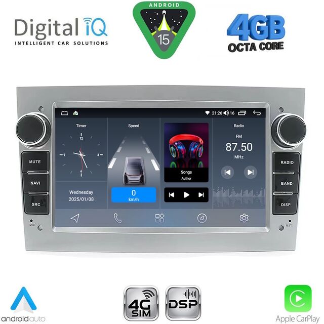 DIGITAL IQ BLG 419SL_CPA (7" DECK) MULTIMEDIA SYSTEM for OPEL ALL mod. 2004-2014 (SILVER)