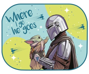 Amio - ΗΛΙΟΠΡΟΣΤΑΣΙΕΣ ΠΛΑΙΝΕΣ THE MANDALORIAN ΜΕ ΒΕΝΤΟΥΖΑ 2TEM (44x35cm) - 2 τεμ. (S59380/AM)