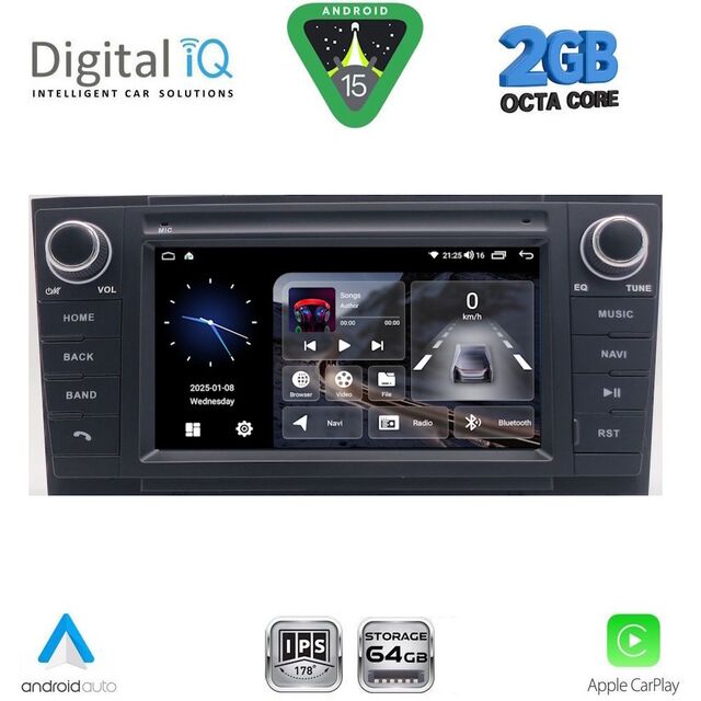 DIGITAL IQ BLE 309BL_CPA (7" DECK) MULTIMEDIA OEM for TOYOTA AVENSIS (T27) mod. 2009-2016 (BLACK)