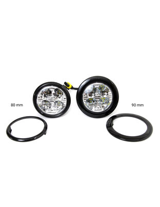 Amio – Στρογγυλά Φώτα Ημέρας DRL LED 12/24V 800Lm για Αυξημένη Ορατότητα & Ασφάλεια σε Αυτοκίνητο & Φορτηγό – Σετ 2 Τεμ. (01524/AM)