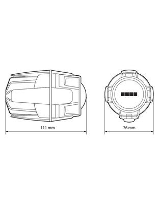Lampa - Προβολείς Ομίχλης Moto FOG-X1 12V 20W 2123lm 6000-6500K Φ76mm 4 LED Αδιάβροχοι IP68 με Καλωδίωση και Βάσεις Φ24-26mm - Σετ 2 Τεμ. (9158.1-LM)