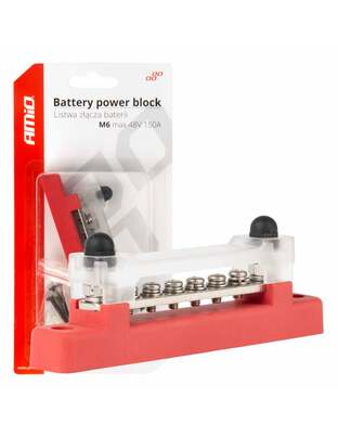 Amio - ΜΠΑΡΑ ΚΑΛΩΔΙΩΝ / ΤΕΡΜΑΤΙΚΟ 6 ΘΕΣΕΩΝ max 48V​ ΚΟΚΚΙΝΟ - 1 Τεμ. (03810/AM)