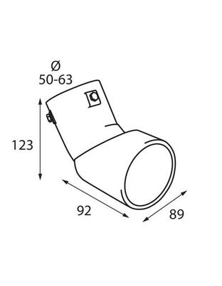 ΑΚΡΟ ΕΞΑΤΜΙΣΗΣ TS-45 50-63mm - ΛΟΞΟ 90 ΜΟΙΡΕΣ