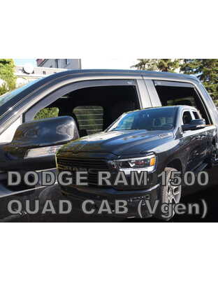 ΑΝΕΜΟΘΡΑΥΣΤΕΣ ΓΙΑ DODGE RAM 1500 4D 2019+ (QUAD CAB) 1,5 ΚΑΜΠΙΝΑ ΣΕΤ ΑΥΤΟΚΙΝΗΤΟΥ ΑΠΟ ΕΥΚΑΜΠΤΟ ΦΙΜΕ ΠΛΑΣΤΙΚΟ HEKO - 4 ΤΕΜ.