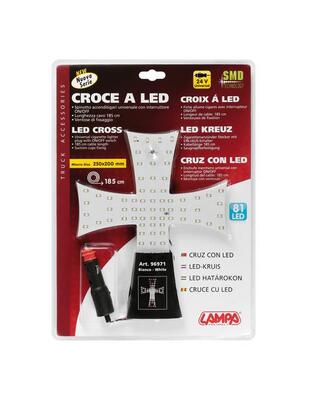 ΣΤΑΥΡΟΣ 24V ΜΕ 81 LED ΛΕΥΚΟ ΜΕ ΦΙΣ ΑΝΑΠΤΗΡΑ ΚΑΙ ΚΑΛΩΔΙΟ 200cm 200x250mm