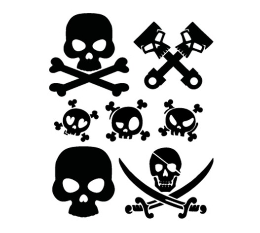 ΑΥΤΟΚΟΛΛΗΤΑ ΝΕΚΡΟΚΕΦΑΛΕΣ SKULLS (ΦΥΛΛΟ 12 Χ 10 cm) - 7 ΤΕΜ.
