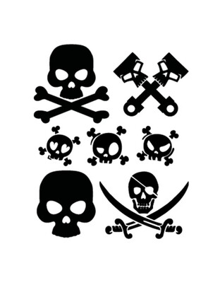 ΑΥΤΟΚΟΛΛΗΤΑ ΝΕΚΡΟΚΕΦΑΛΕΣ SKULLS (ΦΥΛΛΟ 12 Χ 10 cm) - 7 ΤΕΜ.