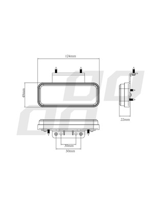 Amio - ΦΩΣ ΟΓΚΟΥ ΦΟΡΤΗΓΟΥ LED ΠΟΡΤΟΚΑΛΙ 10-30V 124x49x22mm ΑΔΙΑΒΡΟΧΟ OM-02-O 1ΤΕΜ. (02376/AM)
